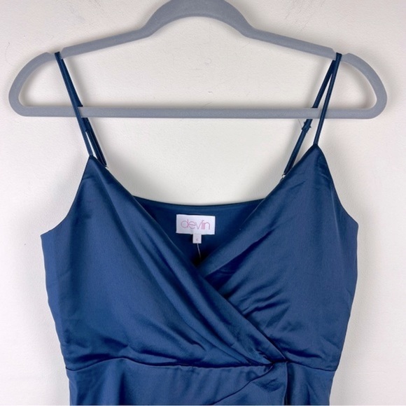 Devlin | Betsy Flirty Mini Slip Dress Poseidon Blue | 6 - Picture 4 of 11